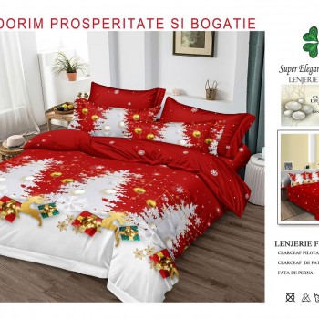 Lenjerii de pat finet gros 6 piese model craciun COD CHR21