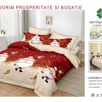 Lenjerii de pat finet gros 6 piese model craciun COD CHR22