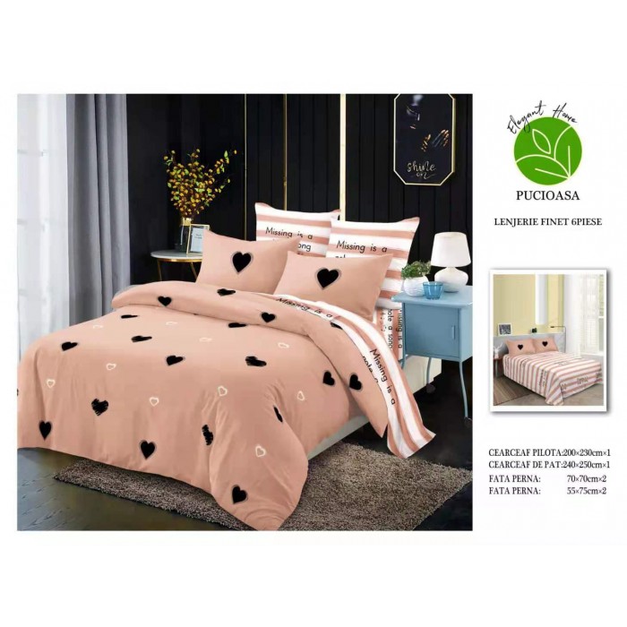  Lenjerii de pat finet gros 6 piese  ABF439