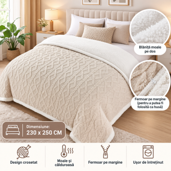 Patura cu blana fermoar COD DYE01
