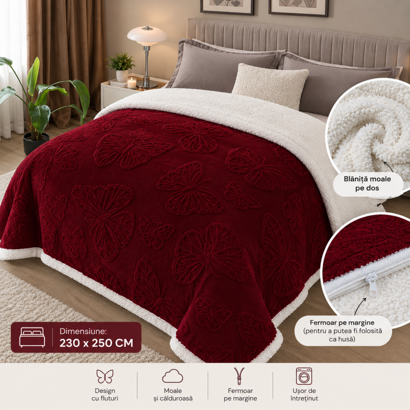 Patura cu blana fermoar COD DYE02