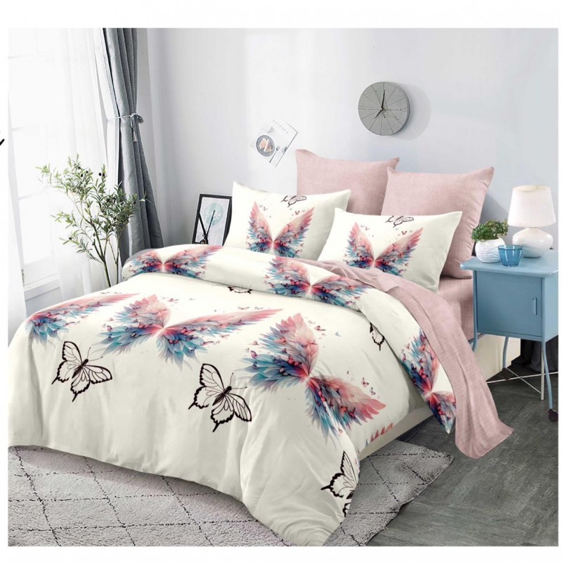  Lenjerii de pat finet gros 6 piese Cearceaf cu Elastic ABF206