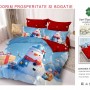 Lenjerii de pat finet gros 6 piese model craciun cu elastic COD CRH03