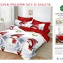 Lenjerii de pat finet gros 6 piese model craciun cu elastic COD CRH15