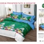 Lenjerii de pat finet gros 6 piese model craciun cu elastic COD CRH17