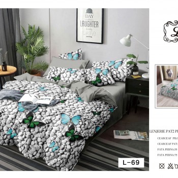 Lenjerie de pat finet gros 6 piese COD EF37 Lenjerie de pat finet gros 6 piese COD EF37