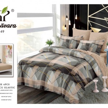 Lenjerii de pat finet gros 6 piese Cerarceaf cu Elastic COD ABF333  Lenjerii de pat finet gros 6 piese Cerarceaf cu Elastic COD ABF333