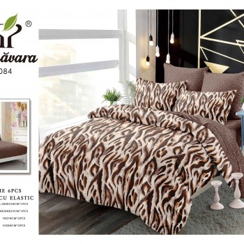 Lenjerii de pat finet gros 6 piese Cerarceaf cu Elastic COD ABF341  Lenjerii de pat finet gros 6 piese Cerarceaf cu Elastic COD ABF341