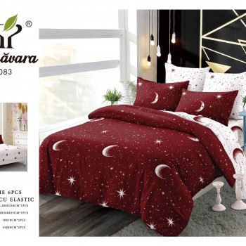 Lenjerii de pat finet gros 6 piese Cerarceaf cu Elastic COD ABF342  Lenjerii de pat finet gros 6 piese Cerarceaf cu Elastic COD ABF342