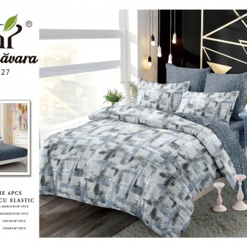 Lenjerii de pat finet gros 6 piese Cerarceaf cu Elastic ABF577  Lenjerii de pat finet gros 6 piese Cerarceaf cu Elastic ABF577