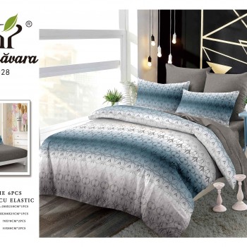 Lenjerii de pat finet gros 6 piese Cerarceaf cu Elastic ABF578  Lenjerii de pat finet gros 6 piese Cerarceaf cu Elastic ABF578