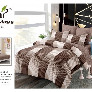 Lenjerii de pat finet gros 6 piese Cerarceaf cu Elastic ABF616  Lenjerii de pat finet gros 6 piese Cerarceaf cu Elastic ABF616