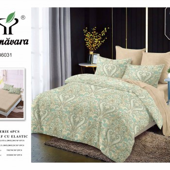  Lenjerii de pat finet gros 6 piese Cerarceaf cu Elastic COD ABF509