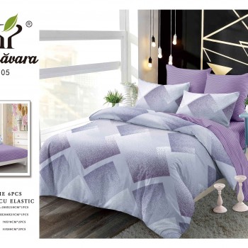 Lenjerii de pat finet gros 6 piese Cerarceaf cu Elastic COD ABF511