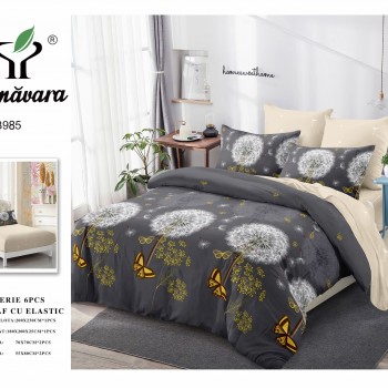  Lenjerii de pat finet gros 6 piese Cerarceaf cu Elastic COD ABF512