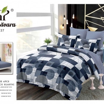 Lenjerii de pat finet gros 6 piese Cerarceaf cu Elastic COD ABF462  Lenjerii de pat finet gros 6 piese Cerarceaf cu Elastic COD ABF462