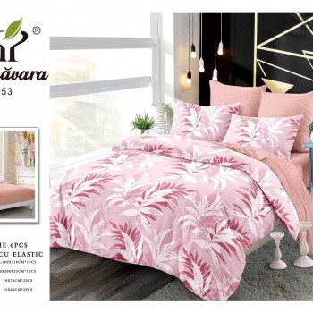  Lenjerii de pat finet gros 6 piese Cerarceaf cu Elastic COD ABF468