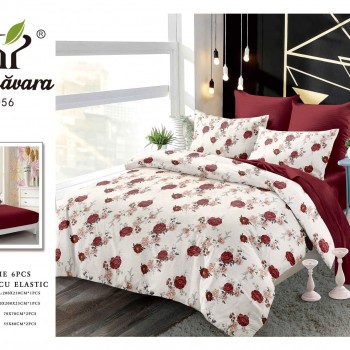Lenjerii de pat finet gros 6 piese Cerarceaf cu Elastic COD ABF471  Lenjerii de pat finet gros 6 piese Cerarceaf cu Elastic COD ABF471