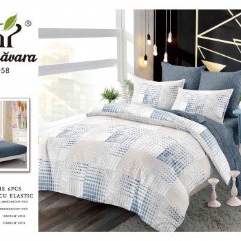  Lenjerii de pat finet gros 6 piese Cerarceaf cu Elastic COD ABF491