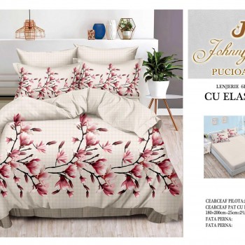  Lenjerii de pat finet gros 6 piese Cerarceaf cu Elastic COD ABF493