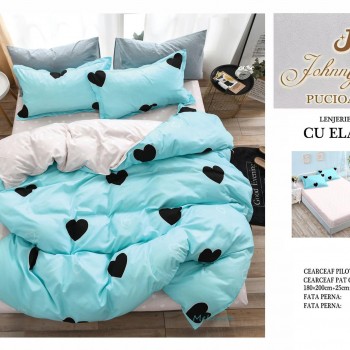 Lenjerii de pat finet gros 6 piese Cerarceaf cu Elastic COD ABF496  Lenjerii de pat finet gros 6 piese Cerarceaf cu Elastic COD ABF496