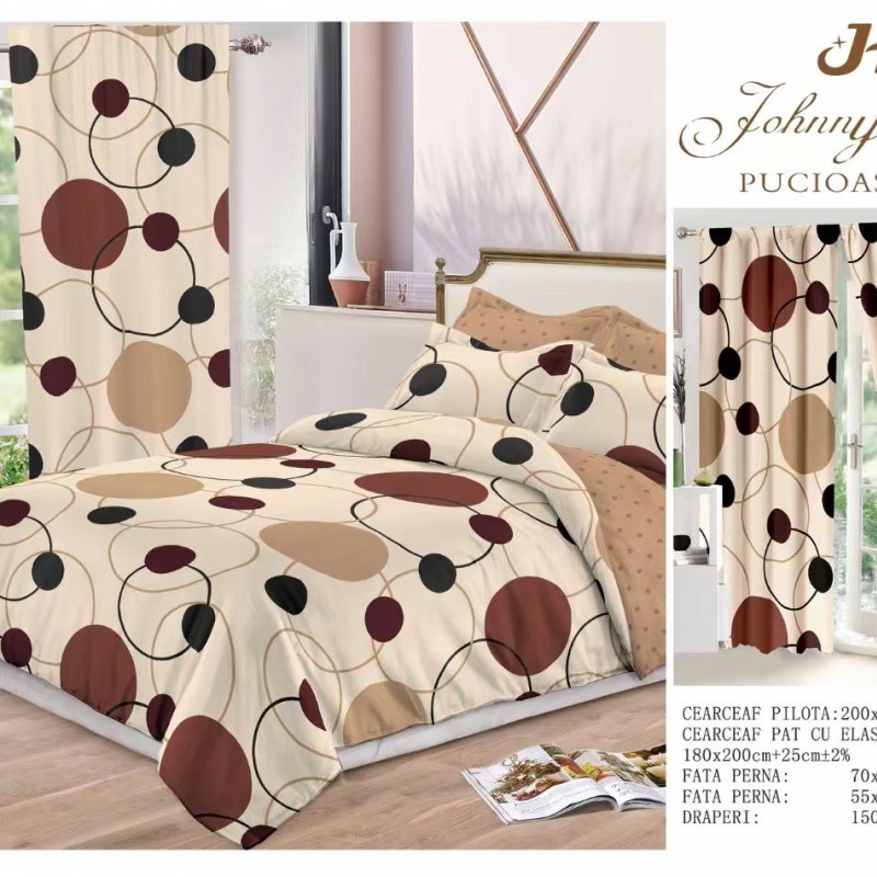 Lenjerie de pat finet+draperii COD DRA04