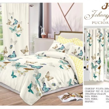 Lenjerie de pat finet+draperii COD DRA05 Lenjerie de pat finet+draperii COD DRA05