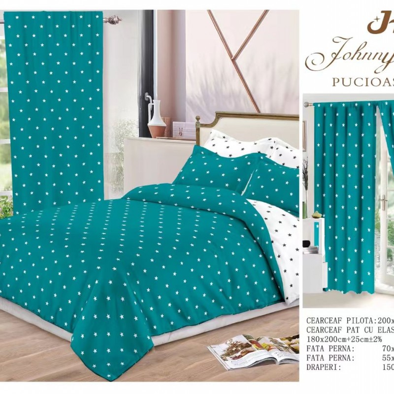 Lenjerie de pat finet+draperii COD DRA07