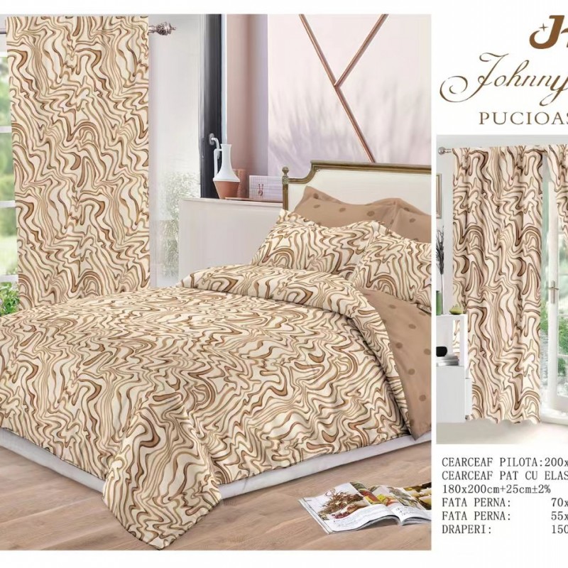 Lenjerie de pat finet+draperii COD DRA08