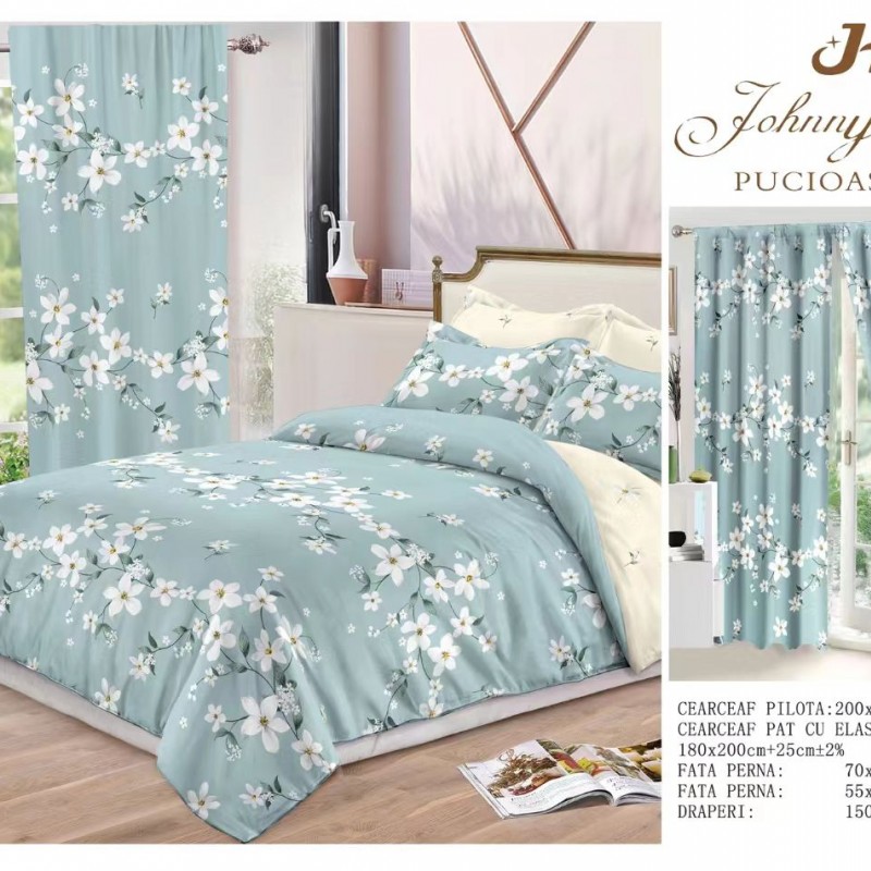 Lenjerie de pat finet+draperii COD DRA12