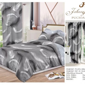 Lenjerie de pat finet+draperii COD DRA13 Lenjerie de pat finet+draperii COD DRA13