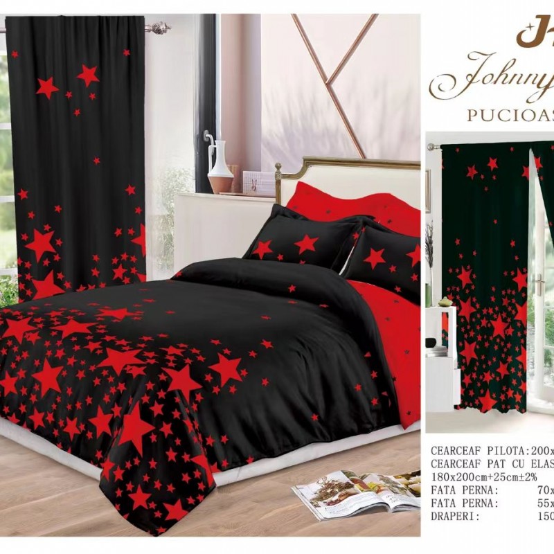Lenjerie de pat finet+draperii COD DRA15