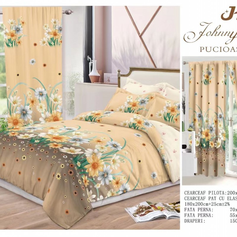 Lenjerie de pat finet+draperii COD DRA16