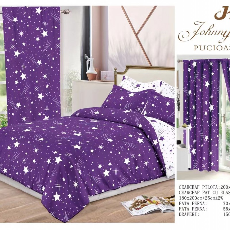 Lenjerie de pat finet+draperii COD DRA18