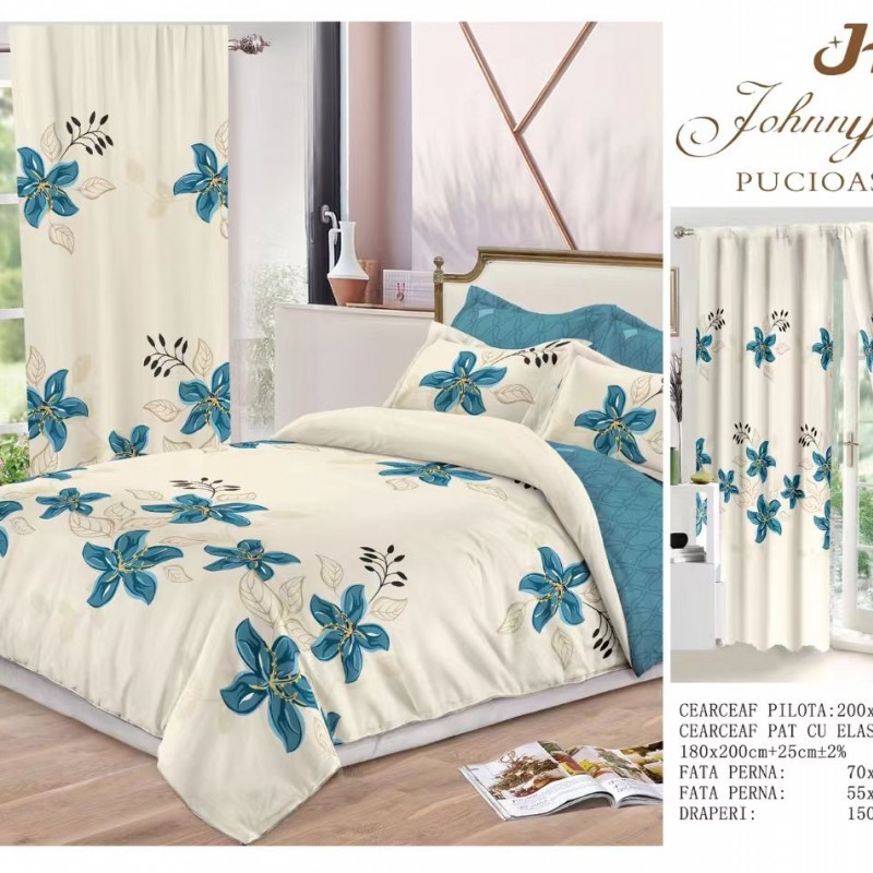 Lenjerie de pat finet+draperii COD DRA19