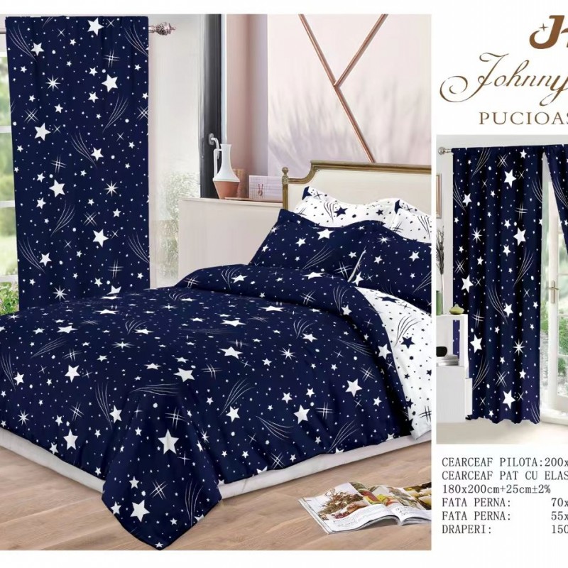Lenjerie de pat finet+draperii COD DRA20