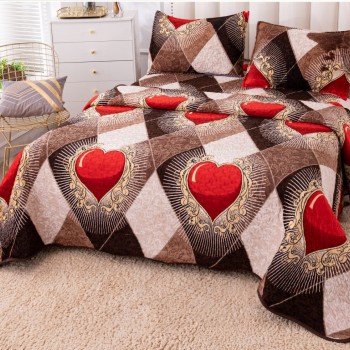 Cuvertura pat dublu din catifea 3 piese COD IAN05 Cuvertura pat dublu din catifea 3 piese COD IAN05