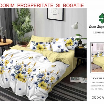 Lenjerie de pat 6 piese bumbac finet PUCIOASA COD BFP137 Lenjerie de pat 6 piese bumbac finet PUCIOASA COD BFP137