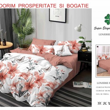 Lenjerie de pat 6 piese bumbac finet PUCIOASA COD BFP46 Lenjerie de pat 6 piese bumbac finet PUCIOASA COD BFP46