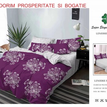Lenjerie de pat 6 piese bumbac finet PUCIOASA COD BFP163 Lenjerie de pat 6 piese bumbac finet PUCIOASA COD BFP163