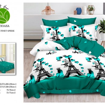 Lenjerie de pat 6 piese bumbac finet PUCIOASA COD BFP160 Lenjerie de pat 6 piese bumbac finet PUCIOASA COD BFP160