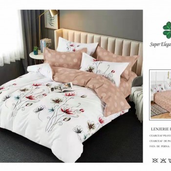 Lenjerie de pat 6 piese bumbac finet PUCIOASA COD BFP180 Lenjerie de pat 6 piese bumbac finet PUCIOASA COD BFP180
