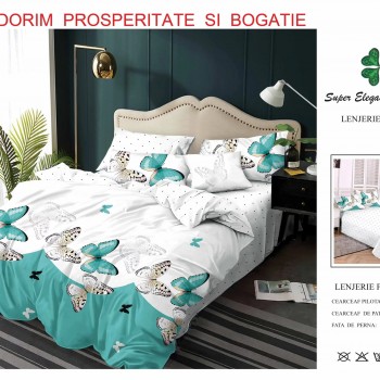 Lenjerie de pat 6 piese bumbac finet PUCIOASA COD BFP192 Lenjerie de pat 6 piese bumbac finet PUCIOASA COD BFP192