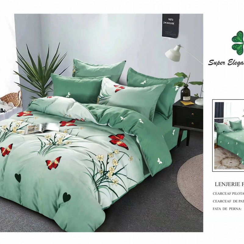 Lenjerie de pat 6 piese bumbac finet PUCIOASA COD BFP191
