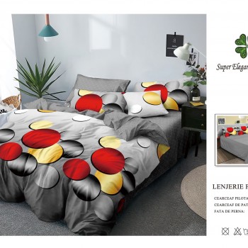 Lenjerie de pat 6 piese bumbac finet PUCIOASA COD BFP201 Lenjerie de pat 6 piese bumbac finet PUCIOASA COD BFP201