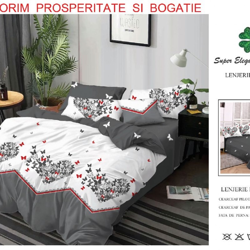 Lenjerie de pat 6 piese bumbac finet PUCIOASA COD BFP200 Lenjerie de pat 6 piese bumbac finet PUCIOASA COD BFP200
