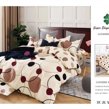 Lenjerie de pat 6 piese bumbac finet PUCIOASA COD BFP204 Lenjerie de pat 6 piese bumbac finet PUCIOASA COD BFP204