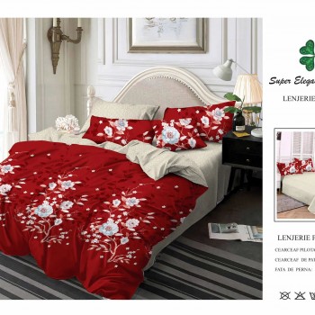 Lenjerie de pat 6 piese bumbac finet PUCIOASA COD BFP210 Lenjerie de pat 6 piese bumbac finet PUCIOASA COD BFP210