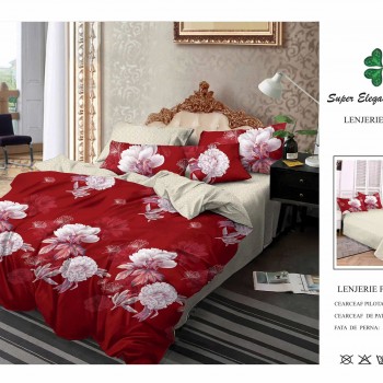 Lenjerie de pat 6 piese bumbac finet PUCIOASA COD BFP207 Lenjerie de pat 6 piese bumbac finet PUCIOASA COD BFP207