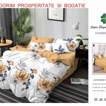Lenjerie de pat 6 piese bumbac finet PUCIOASA COD BFP221 Lenjerie de pat 6 piese bumbac finet PUCIOASA COD BFP221